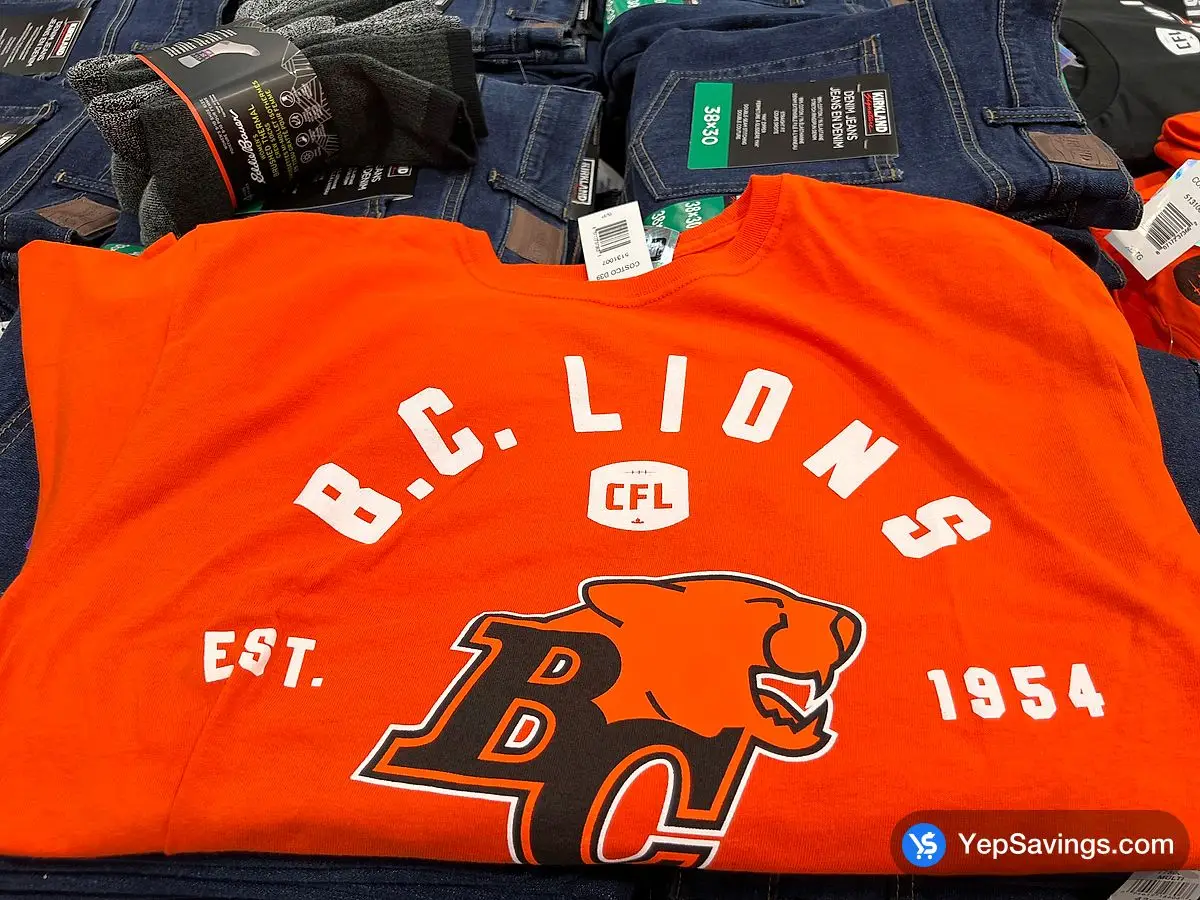 Costco CFL BC LIONS T - SHIRT + MENS SIZES XS - XXL - Canada (ITM 5131007)