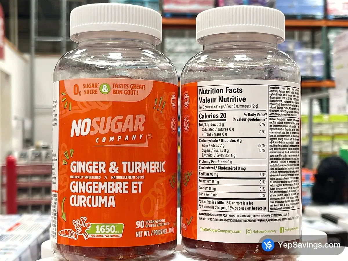 Costco NO SUGAR GINGER AND TURMETRIC 90 GUMMIES - Canada (ITM 3686868)