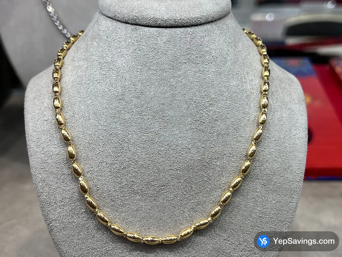 Costco 14KT YELLOW GOLD OVAL AND ROUND BEAD LINK NECKLACE 18 " - Canada (ITM 1770451)