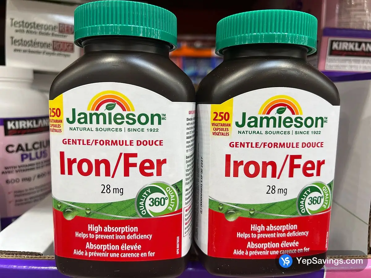 Costco JAMIESON GENTLE IRON 28 MG 250 CAPSULES - Canada (ITM 1455423)