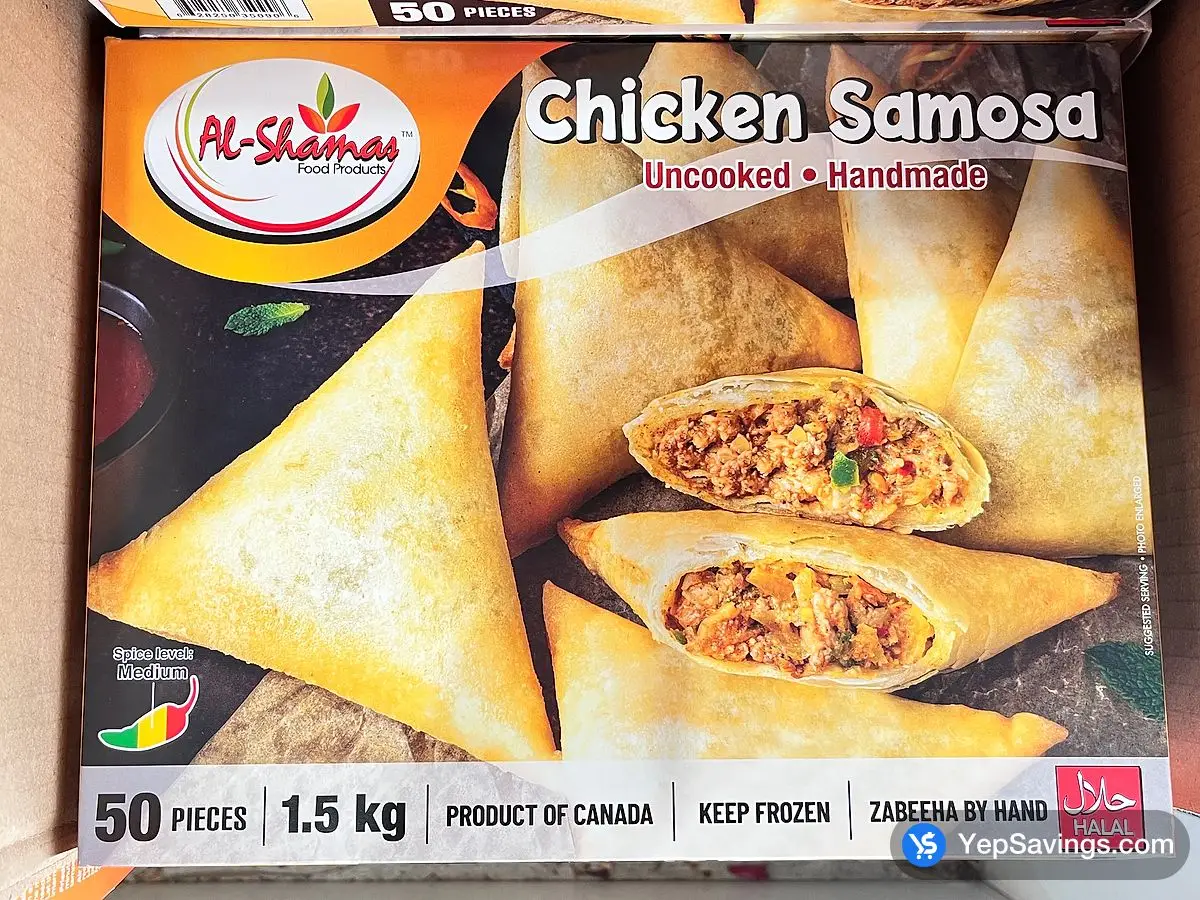 Costco AL SHAMAS CHICKEN SAMOSA 1.5 kg - Canada (ITM 3768778)