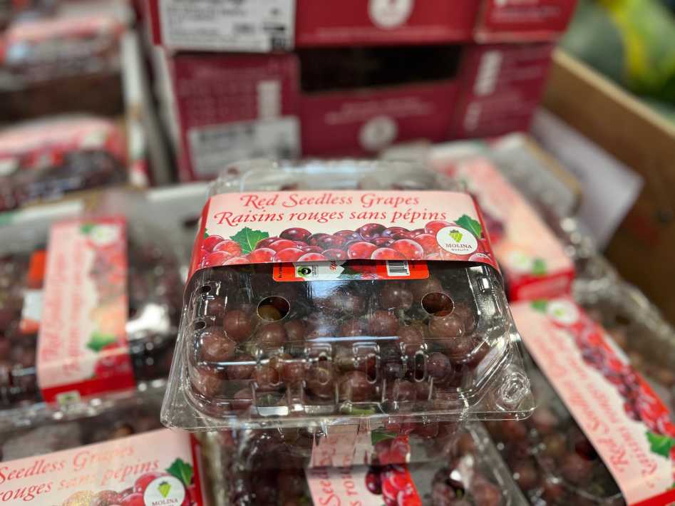 Costco RED SEEDLESS GRAPES PRODUCT OF MEXICO NO . 1 GRADE - Canada (ITM 5276)