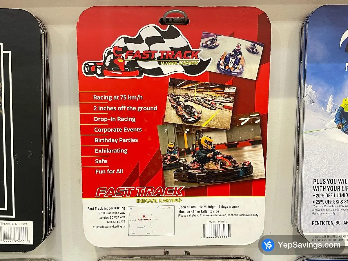 Costco FAST TRACK INDOOR KART RACING 1 X $ 50 GC ITEM IS NON - REFUNDABLE - Canada (ITM 4441919)