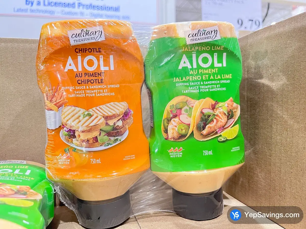 CULINARY TREASURES AIOLI SAUCE VARIETY PK 2 x 750 mL ITM 1633066 at Costco