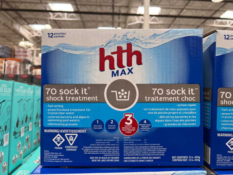 Costco HTH SHOCK TREATMENT 12 X 454 G POUCHES 70% AVAILABLE CHLORINE - Canada (ITM 1110962)