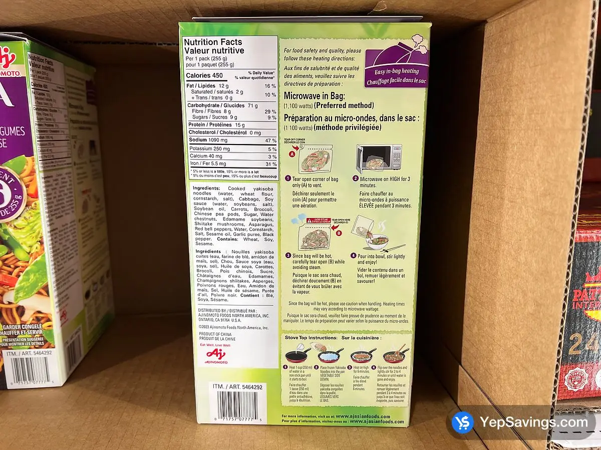 AJINOMOTO VEGETABLE YAKISOBA 6 x 255 g ITM 5464292 at Costco