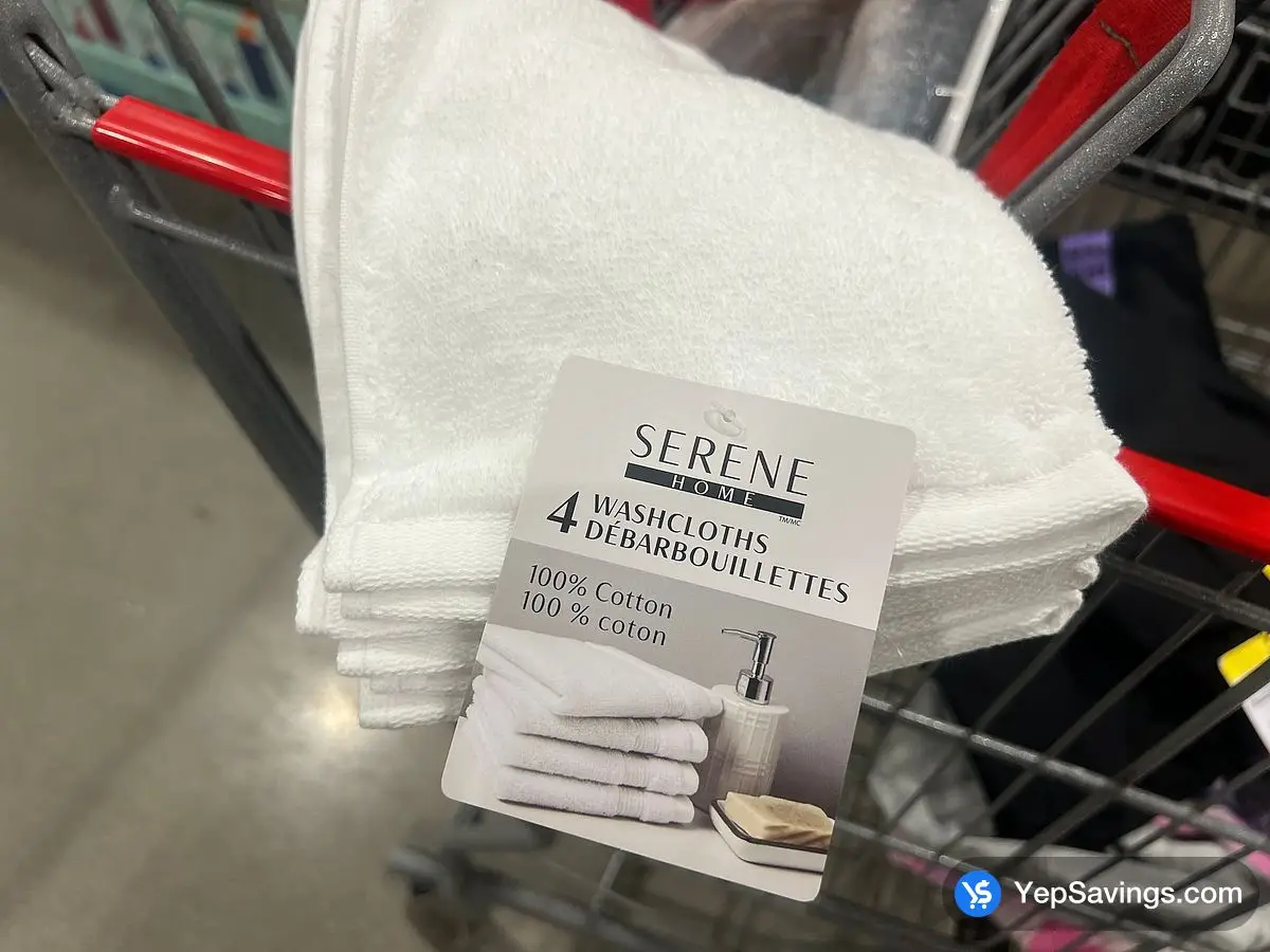 SERENE HOME COTTON WASH CLOTHS 13 " X 13 " - 4PK ITM 3412222 at Costco