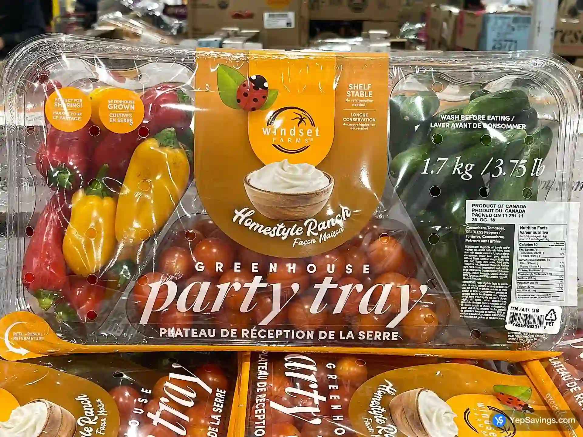 Costco HOTHOUSE TRAY TOMATOES / PEPPERS / CUKES PRODUCT OF CANADA - Canada (ITM 1219)