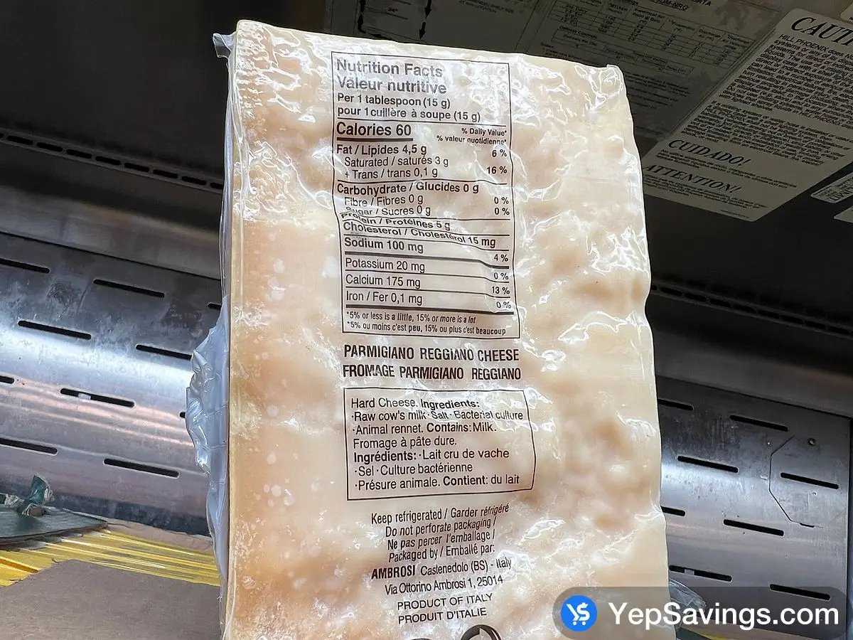 AMBROSI PARMIGIANO REGGIANO 30 MONTHS PRICE PER KG ITM 47715 at Costco