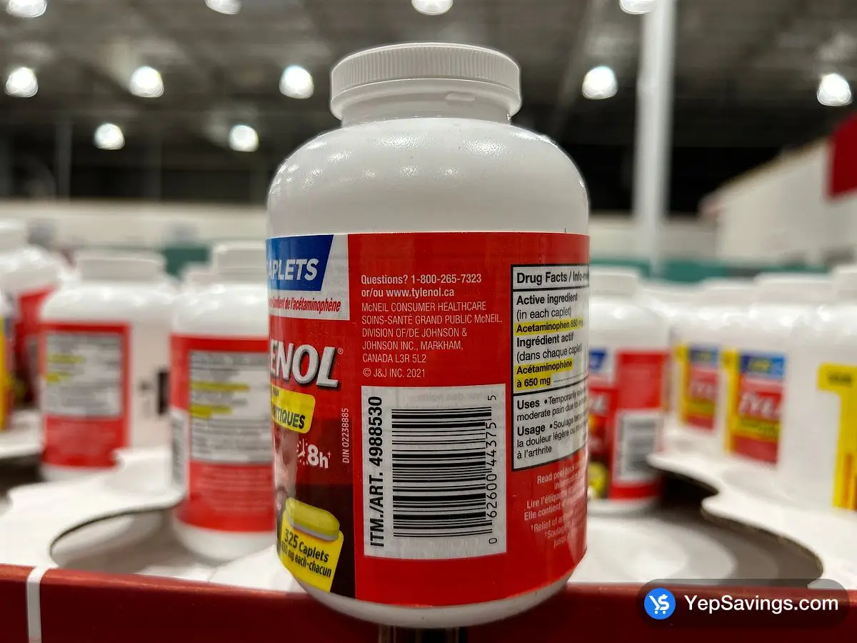 Costco * TYLENOL ARTHRITIS 650MG 325 CAPLETS - Canada (ITM 4988530)