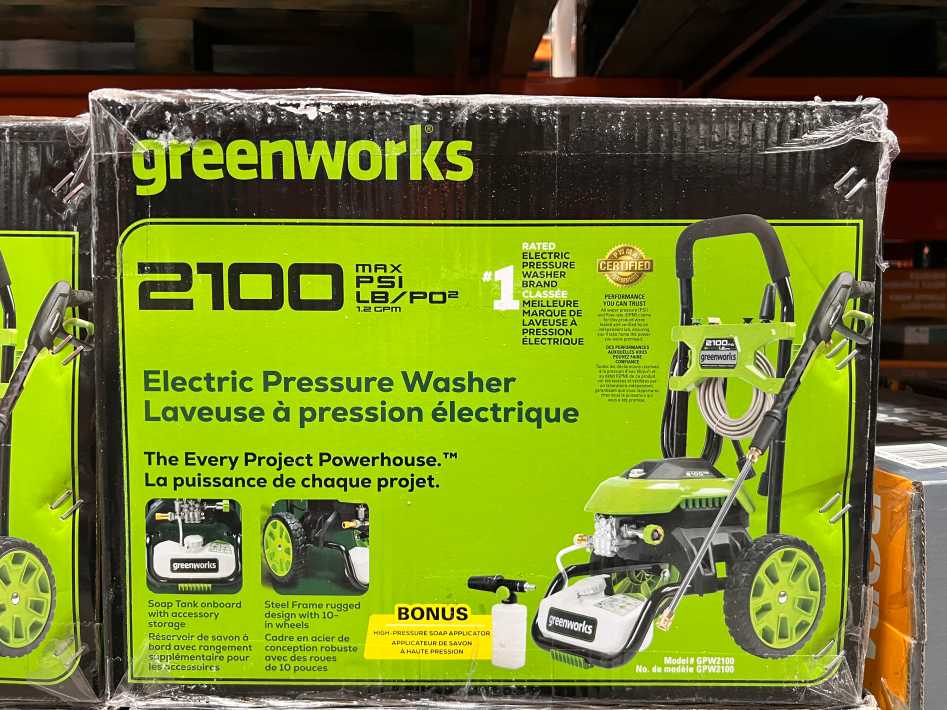 GREENWORKS PRESSURE WASHER 2100 PSI ITM 5882100 at Costco