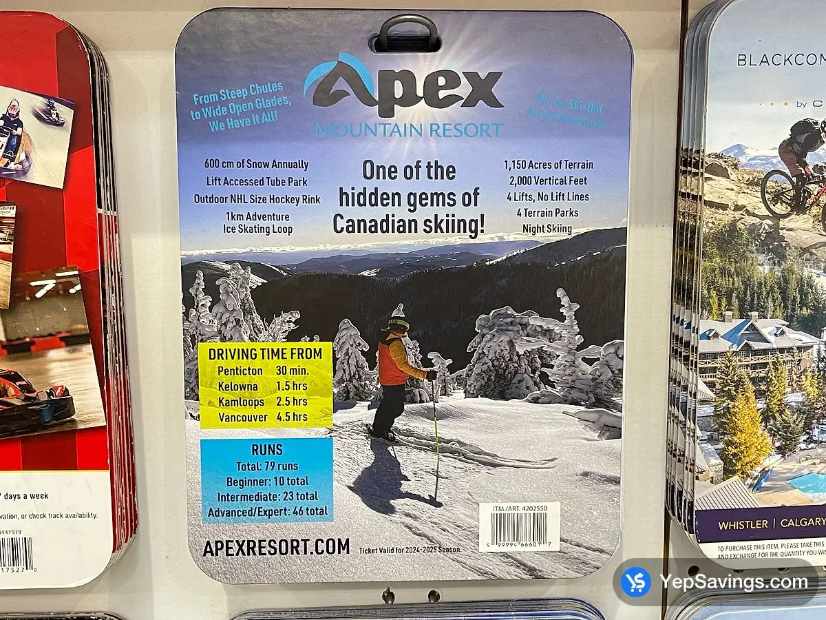 Costco APEX 1 - DAY LIFT TICKET PLUS EXTRAS ITEM IS NON - REFUNDABLE - Canada (ITM 4202550)