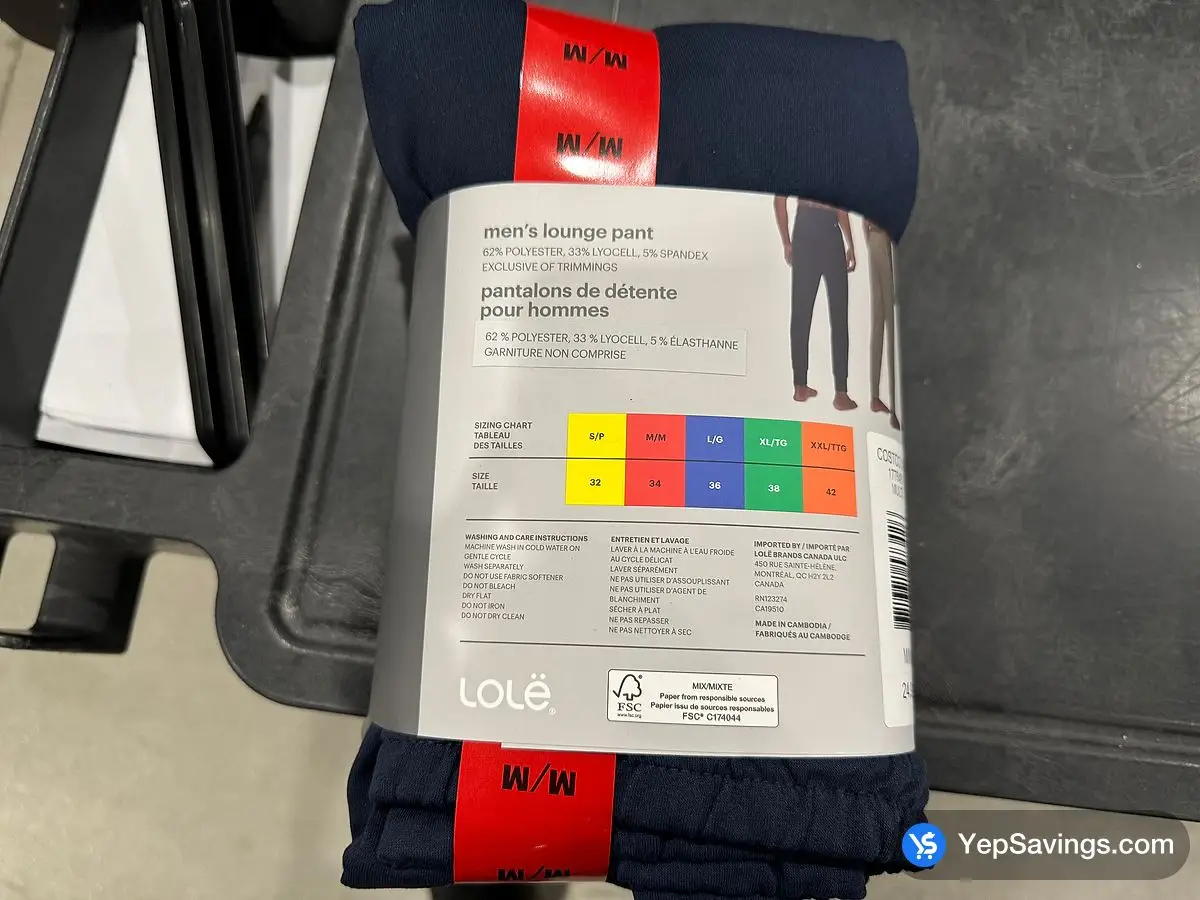 Costco LOLË LOUNGE PANTS 2PK + MENS SIZES S - XXL - Canada (ITM 1776453)