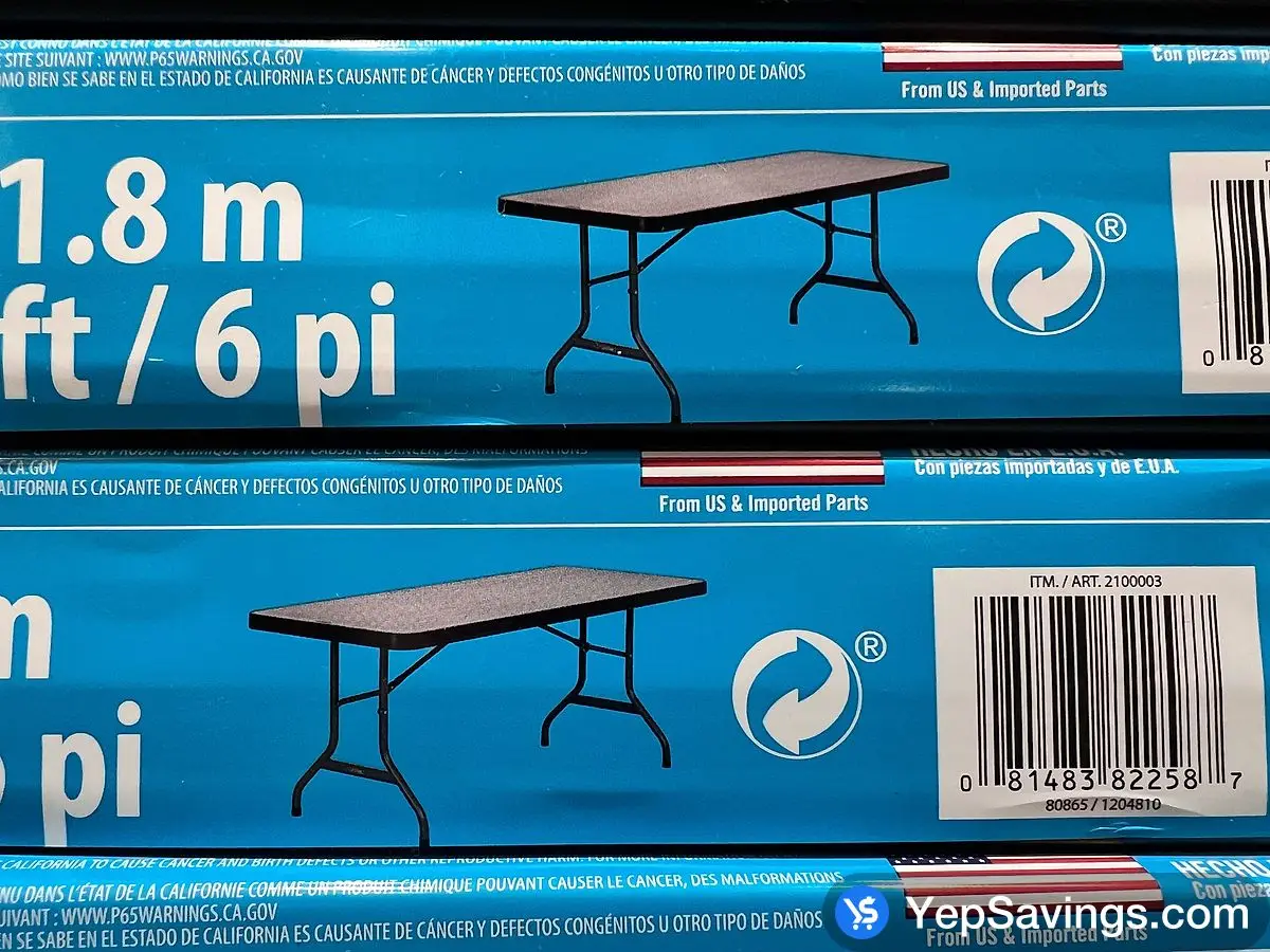 Costco LIFETIME UTILITY TABLE BLACK 72 " X 30 " - Canada (ITM 1210003)