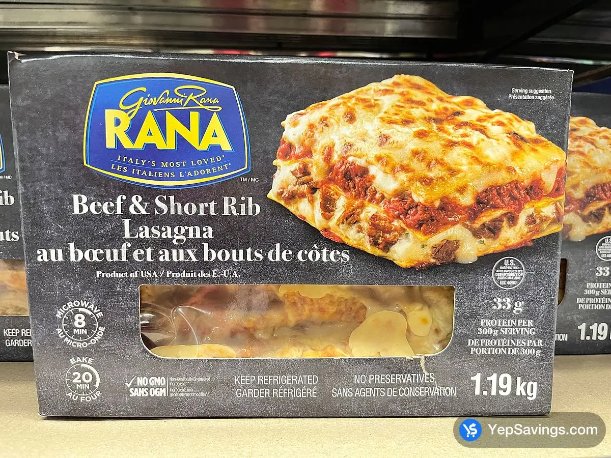 Costco RANA BEEF SHORT RIB LASAGNA 1.19 kg - Canada (ITM 8882348)