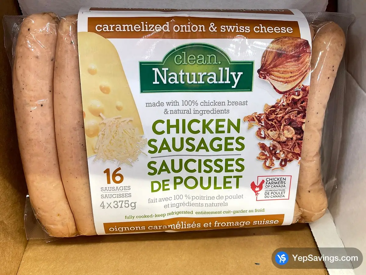Costco CLEAN ONION & SWISS CHICKEN SAUSAGE 1.5 kg - Canada (ITM 1750608)