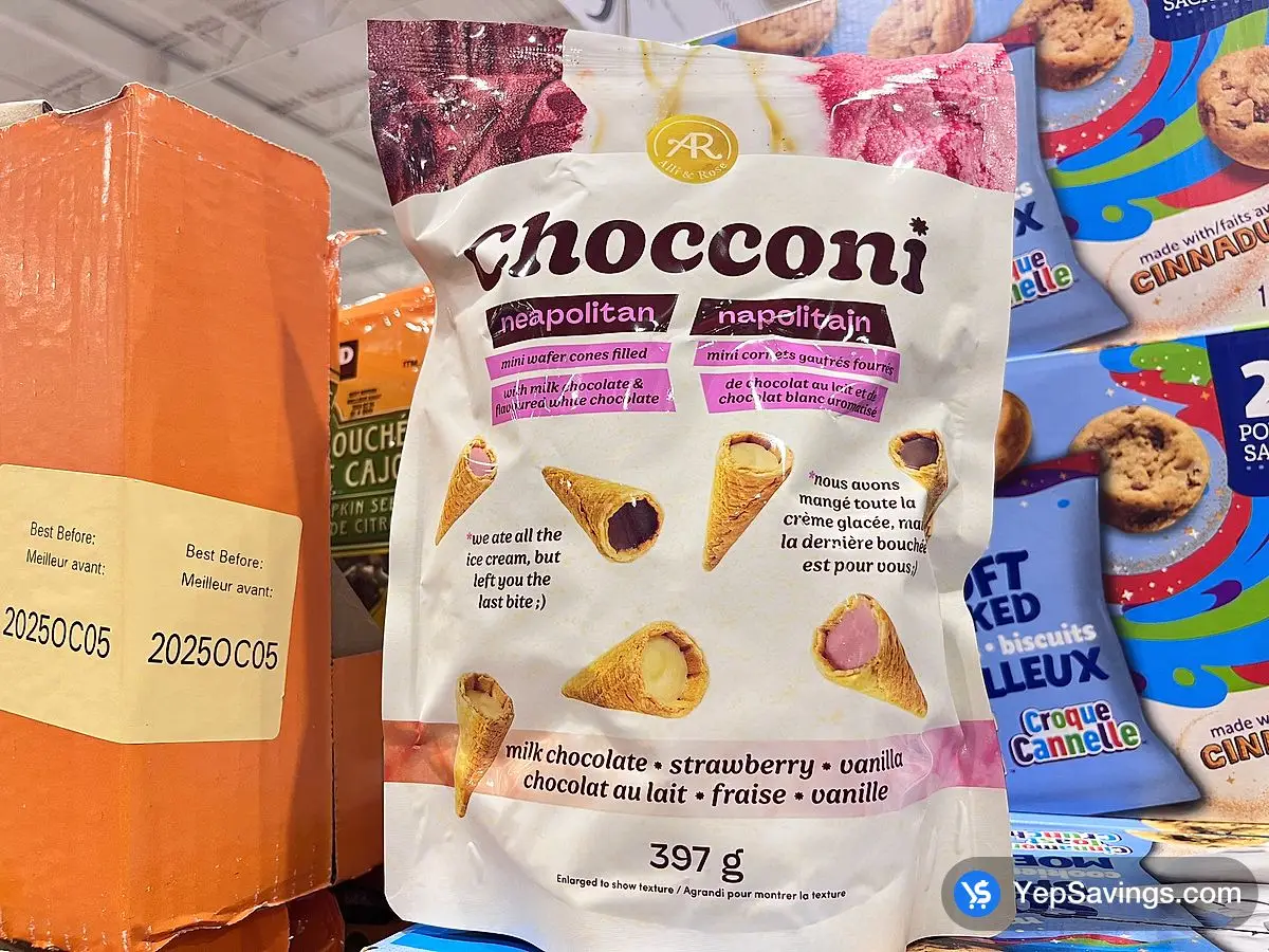 Costco CHOCCONI NEAPOLITAN MINI WAFER CONES 397 g - Canada (ITM 1863004)