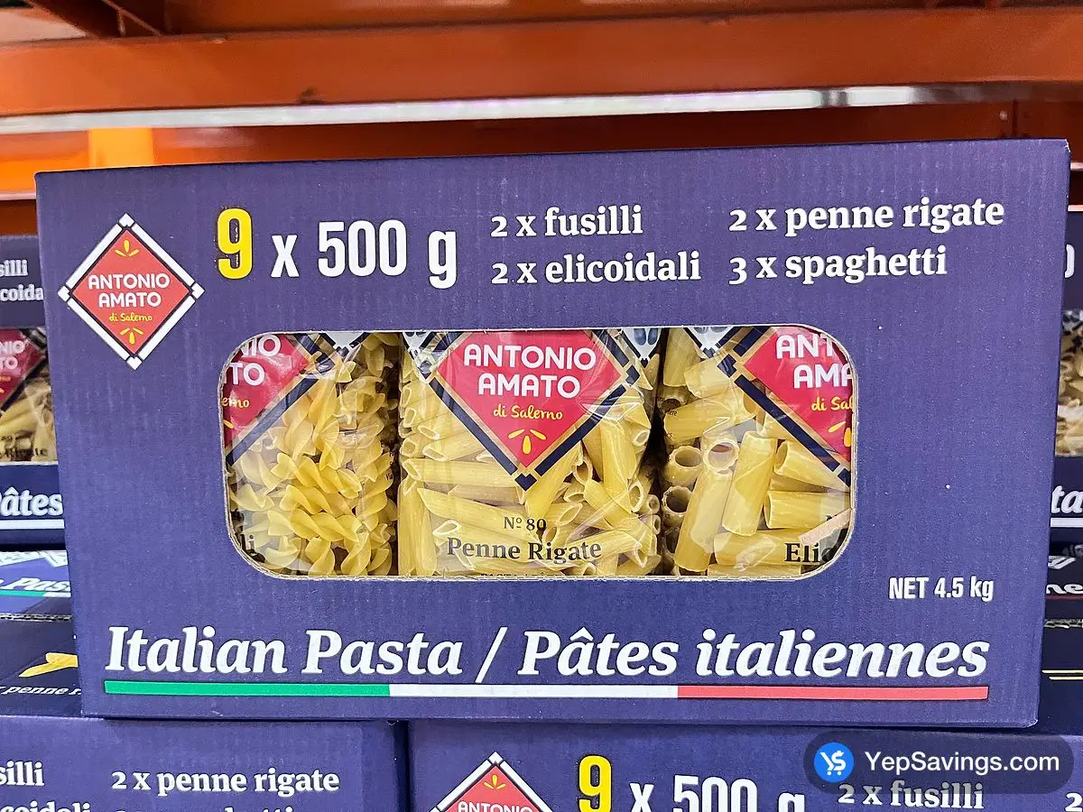 Costco ANTONIO AMATO ASSORTED PASTA 9 x 500 g - Canada (ITM 1609439)