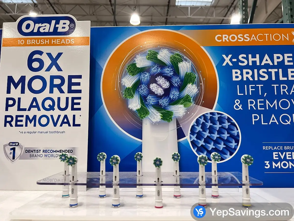 ORAL-B CROSSACTION BRUSH HEADS PACK OF 10 ITM 1704815 at Costco