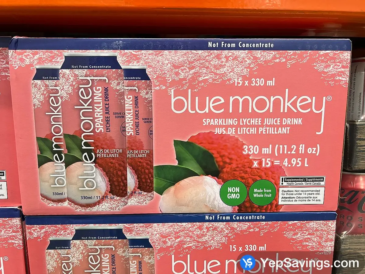 Costco BLUE MONKEY SPARKLING LYCHEE 15 x 330 mL - Canada (ITM 1728795)
