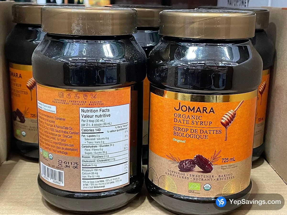 Costco JOMARA ORGANIC DATE SYRUP 725 mL - Canada (ITM 4563210)