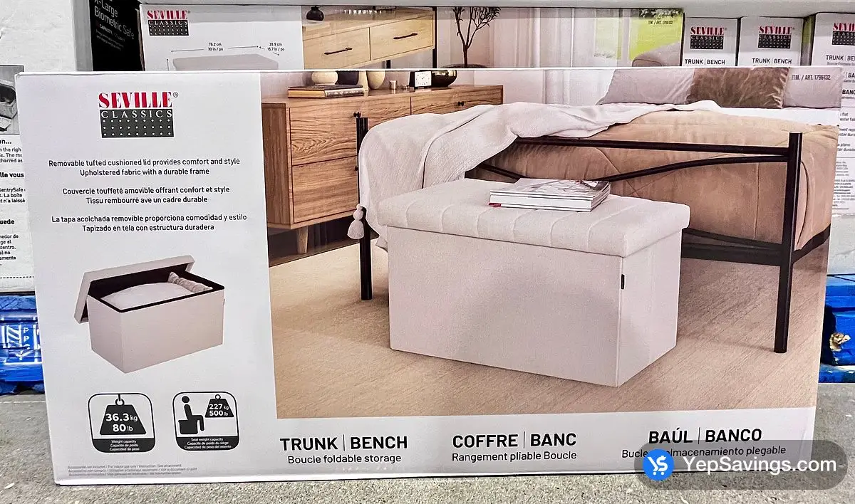 Costco SEVILLE FOLDABLE OTTOMAN 30 x 15.7 x 17 in - Canada (ITM 1796132)