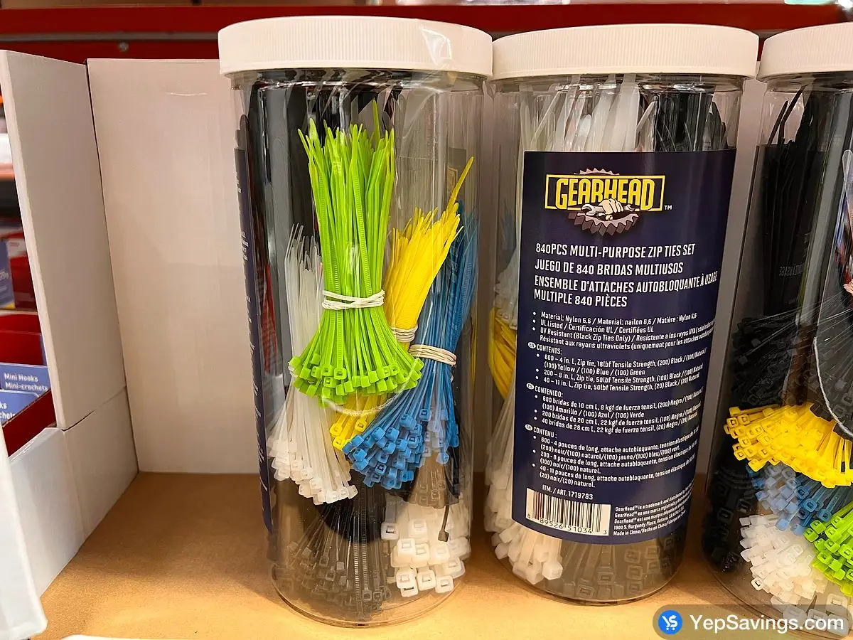 Costco GEARHEAD CABLE TIES PACK OF 840 - Canada (ITM 1719783)