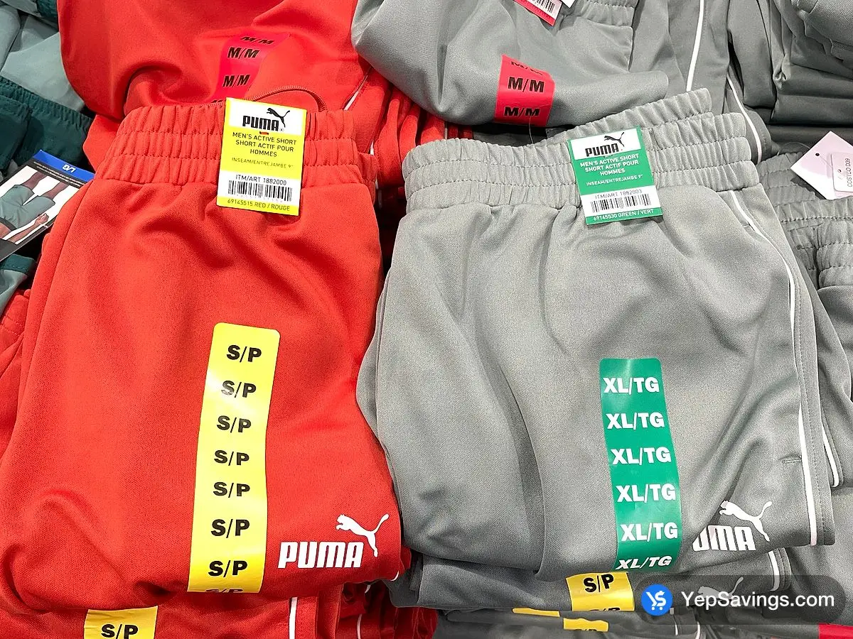 Costco PUMA ACTIVE SHORT + MENS SIZES : S - XXL - Canada (ITM 1882000)