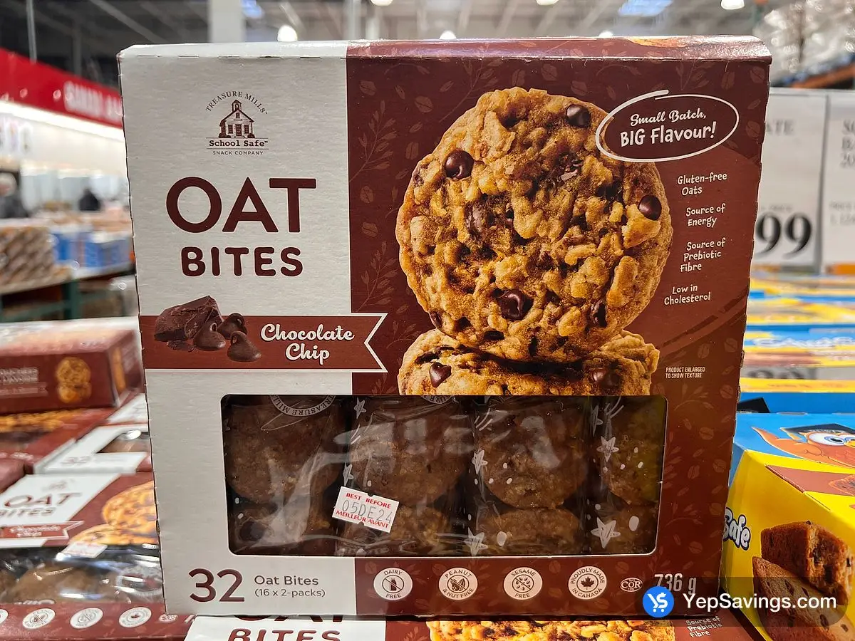 Costco TREASURE MILLS OAT BITES CHOCOLAT CH 2x16 pack 832 g - Canada (ITM 1671021)