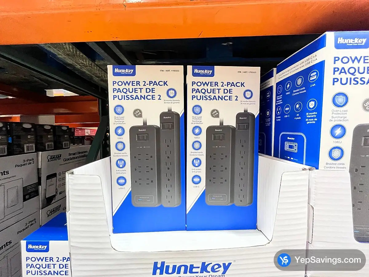 Costco HUNTKEY USB / AC POWER BAR PACK OF 2 - Canada (ITM 1795353)