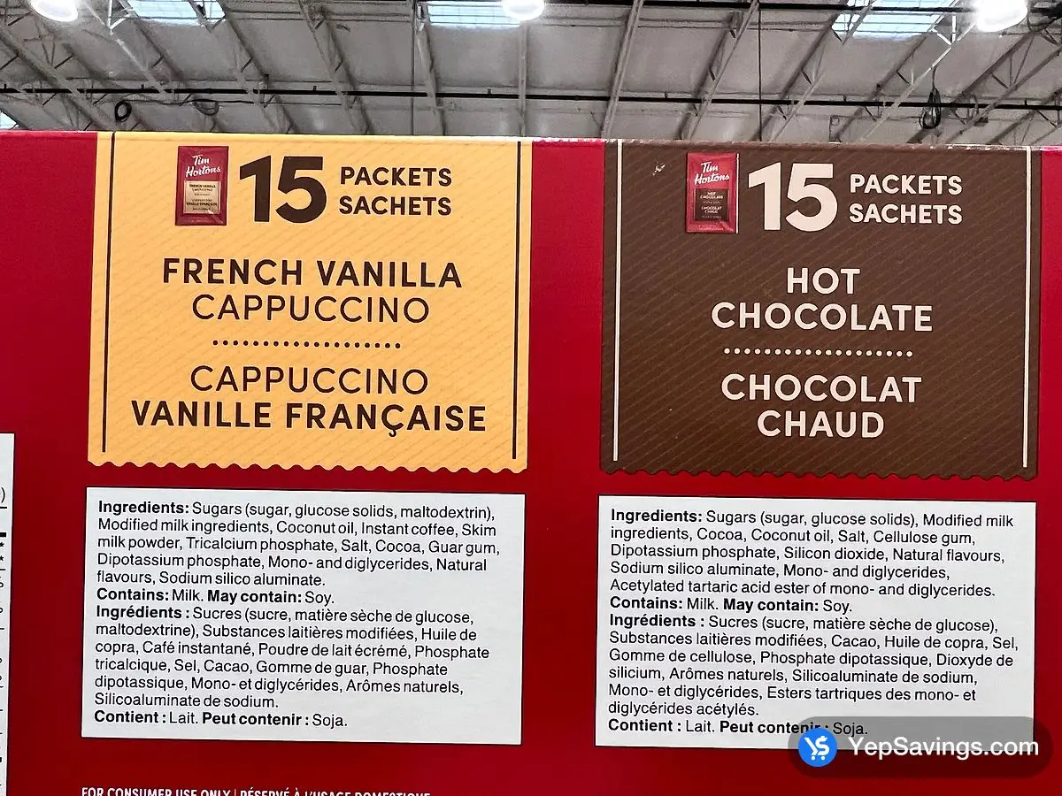 TIM HORTONS HOT CHOCOLATE 30x28g ITM 1451851 at Costco