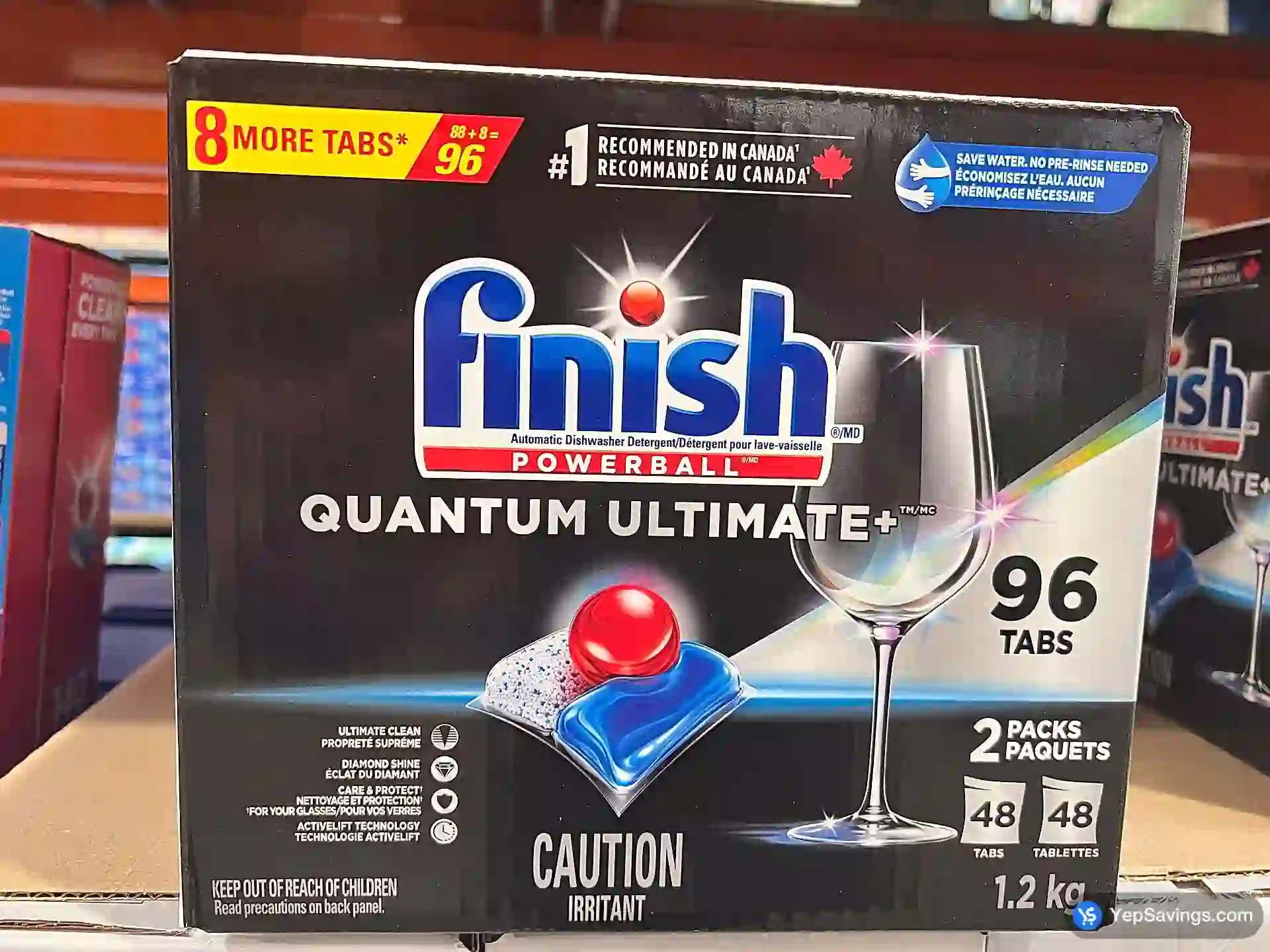 Costco FINISH QUANTUM + DISHWASHER DETERGENT PACK OF 96 - Canada (ITM 4254845)
