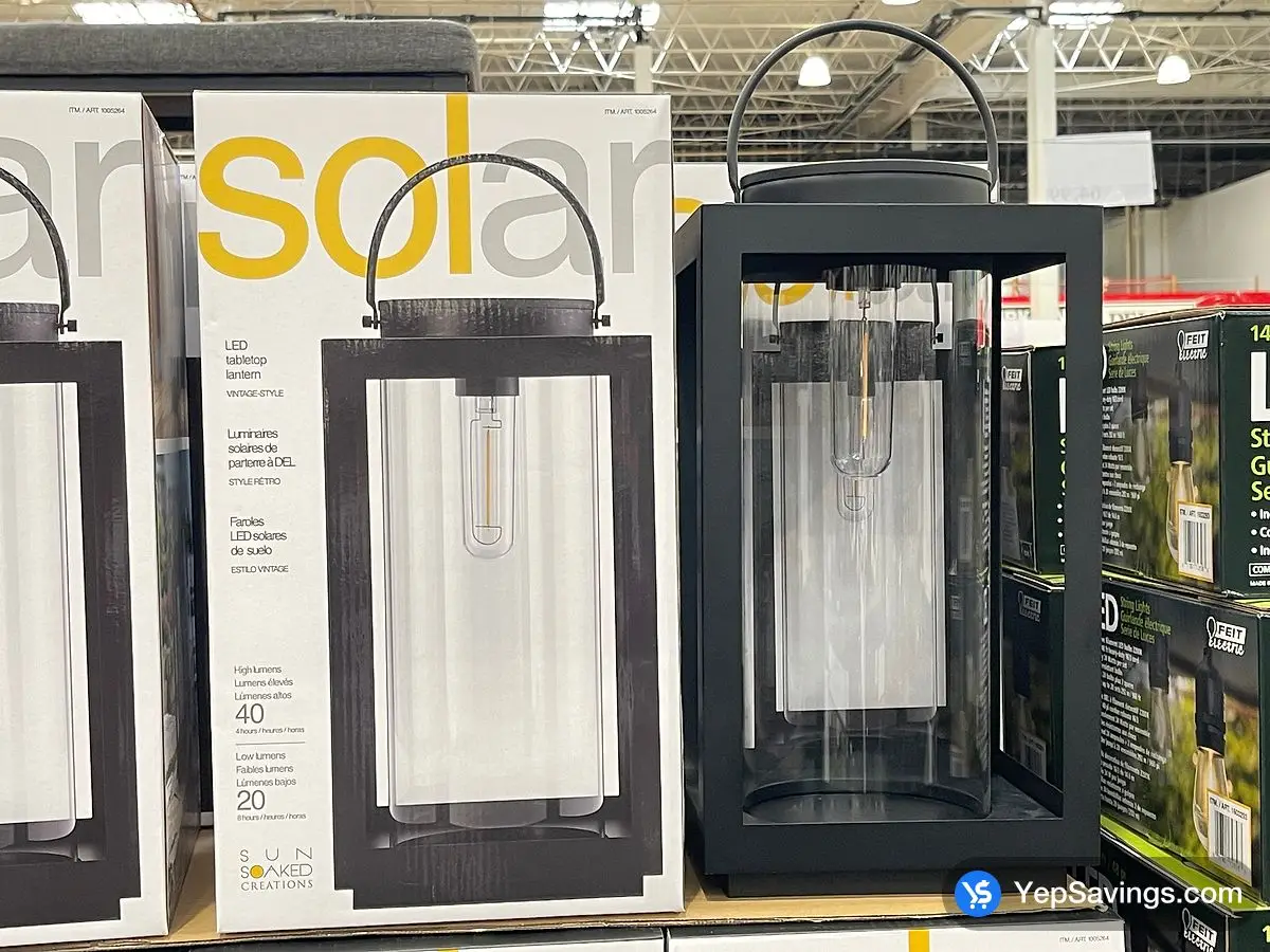 Costco GTX BRANDS SOLAR TABLE LANTERN 40-20 LUMENS - Canada (ITM 1005264)