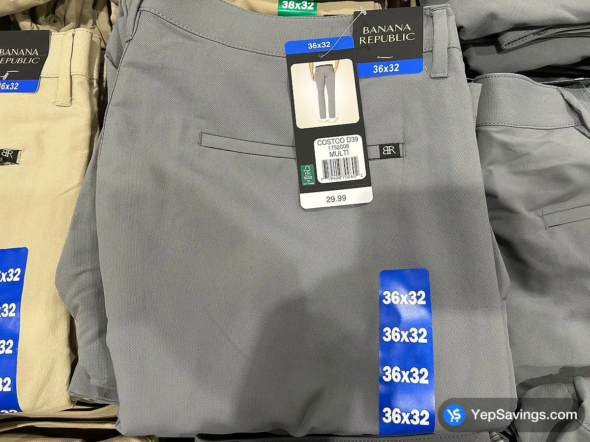 BANANA REPUBLIC TECH PANT + MENS SIZES 30-40 ITM 1752005 at Costco