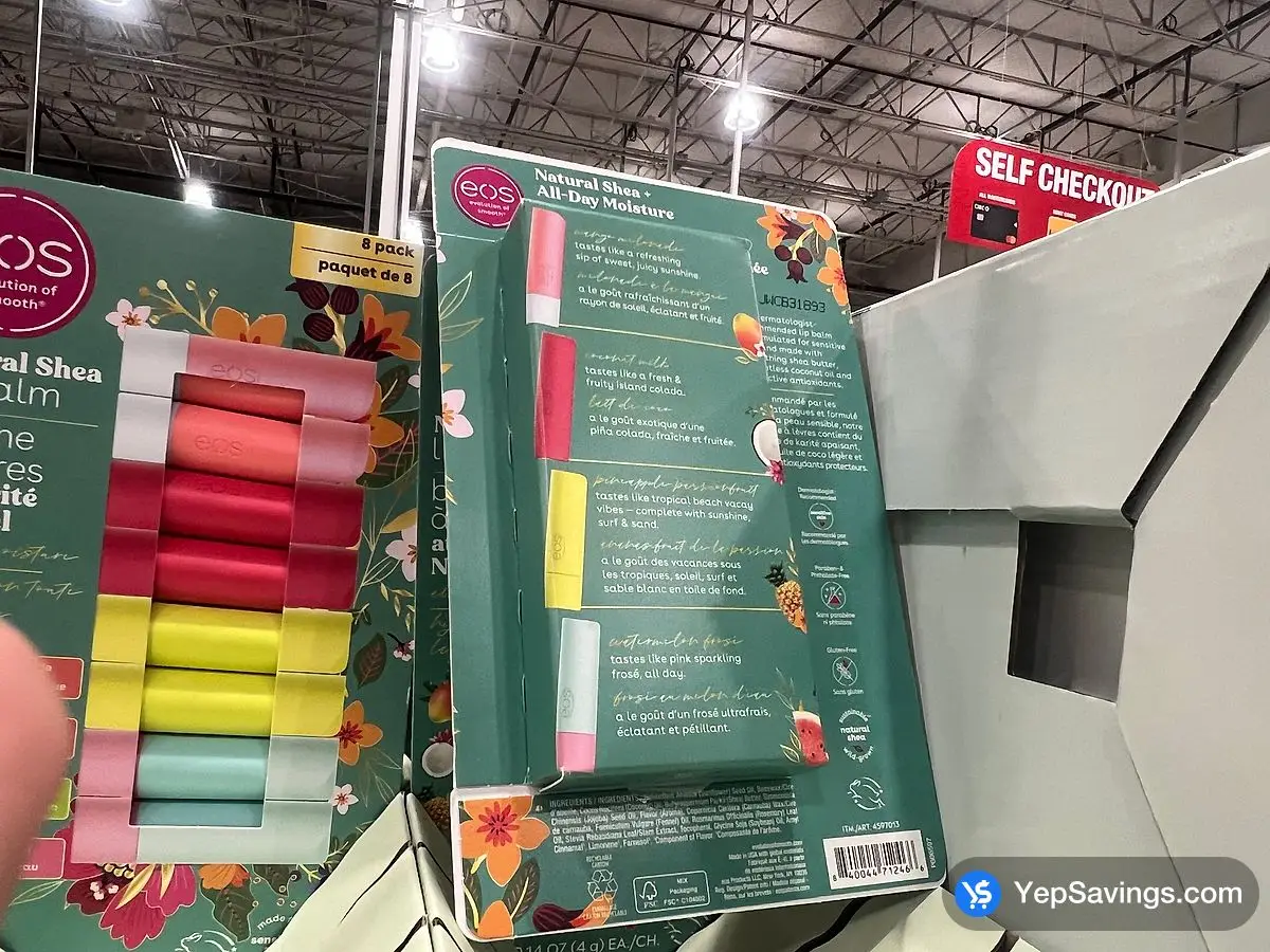 Costco EOS NATURAL SHEA LIP BALM PACK OF 8 - Canada (ITM 4597013)