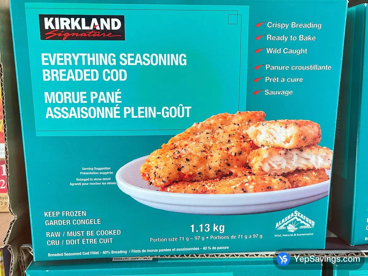 Costco KIRKLAND SIGNATURE EVERTHING BREADED COD 1.13 kg - Canada (ITM 1674958)