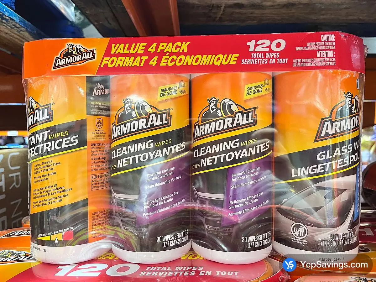 Costco ARMOR ALL VALUE PACK WIPES 4 PACKS OF 30 - Canada (ITM 1783394)