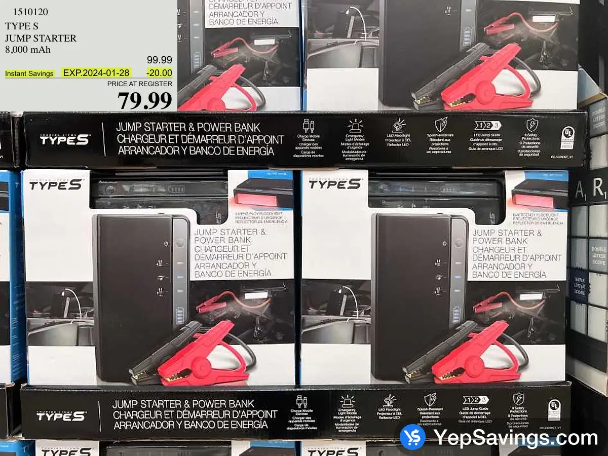 TYPE S JUMP STARTER 8,000 mAh at Costco Beacon Hill Calgary