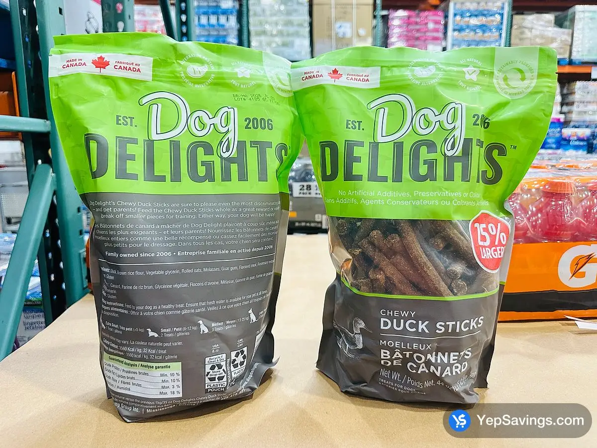 Costco DOG DELIGHTS CHEWY DUCK STICKS 1.25 kg - Canada (ITM 1828335)