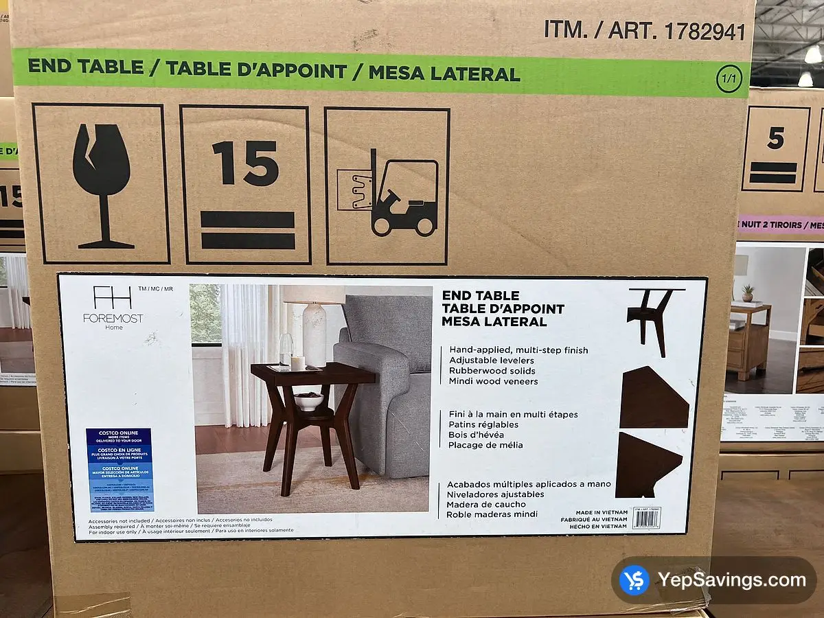Costco FOREMOST HOME END TABLE 1 BOX - Canada (ITM 1782941)