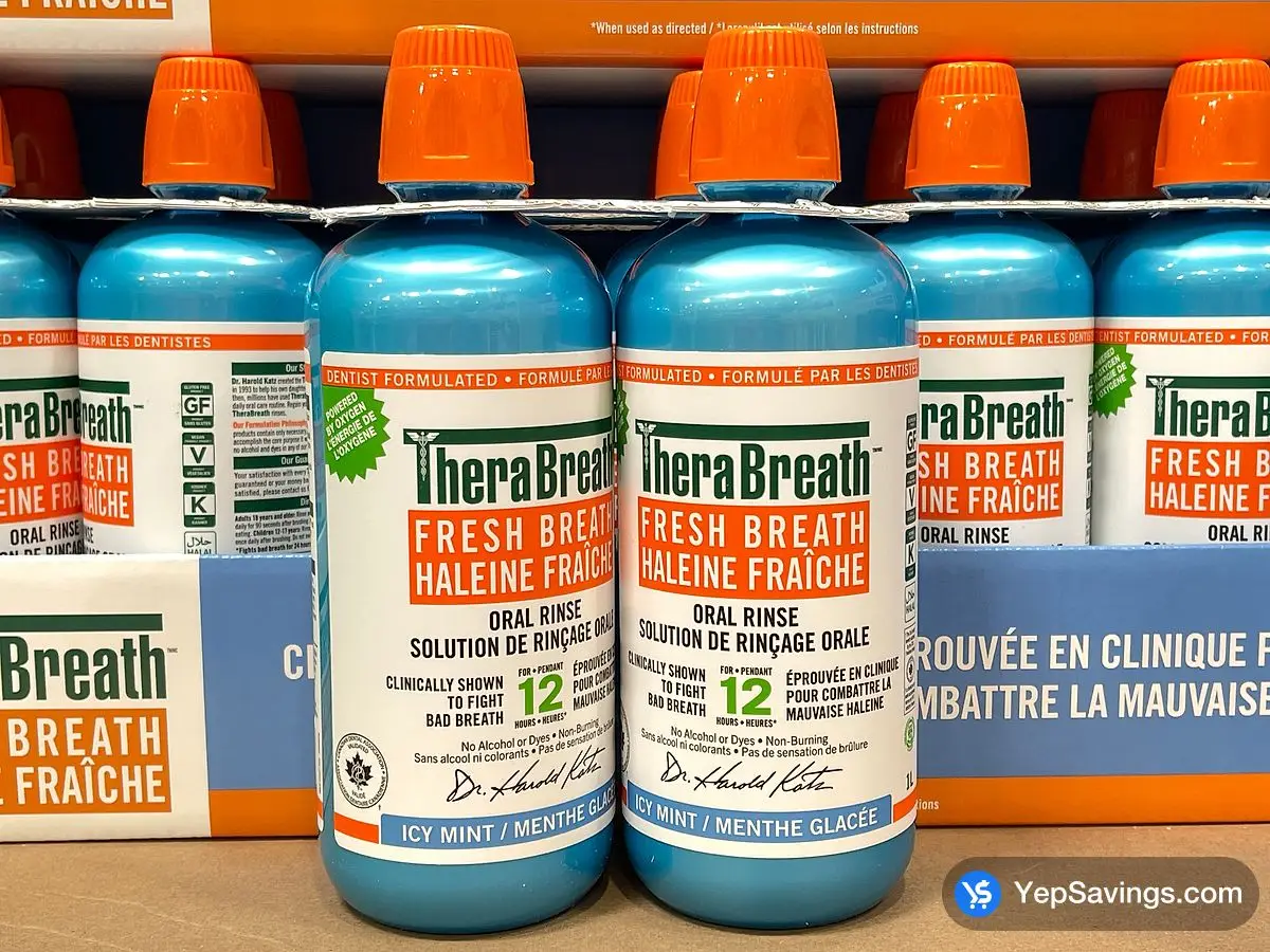 Costco THERABREATH MOUTHWASH ICY MINT 2 x 1 L - Canada (ITM 1883586)