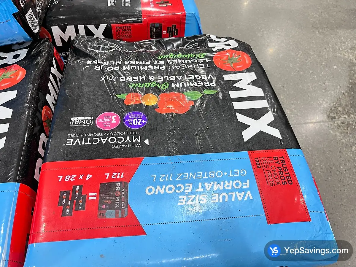 Costco PROMIX ORGANIC VEGETABLE & HERB MIX 112L BALE / 18.1KG - Canada (ITM 1047015)