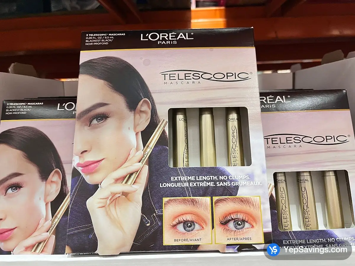 Costco L'OREAL TELESCOPIC MASCARA 3 x 8 mL (0.27 fl. oz) - Canada (ITM 1604685)