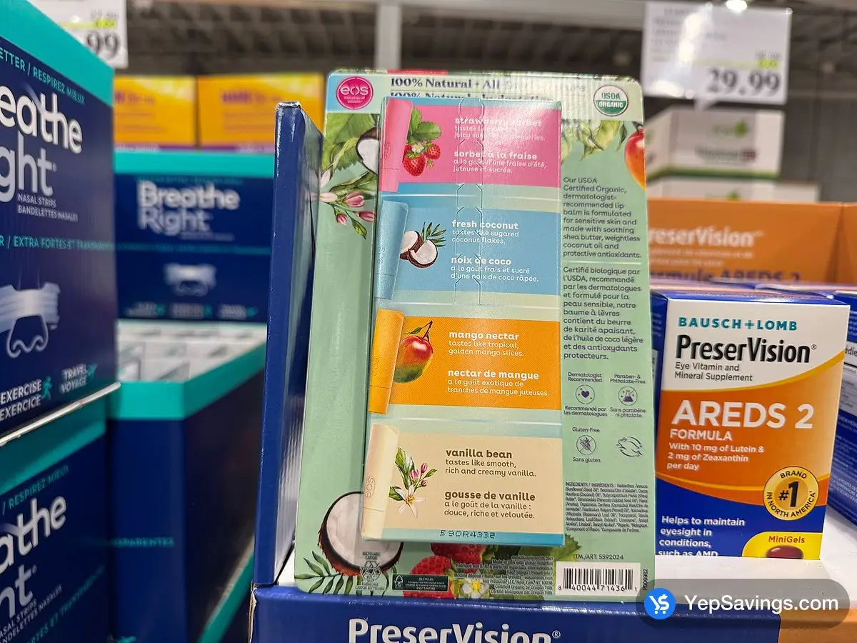 Costco EOS NATURAL SHEA LIP BALMS PACK OF 9 - Canada (ITM 5592024)