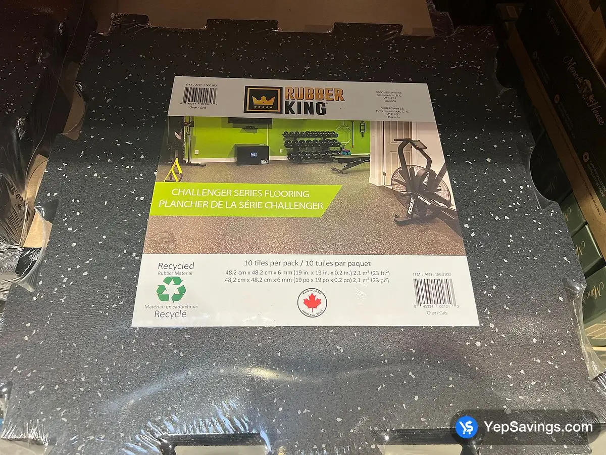 Costco RUBBER KING INTERLOCK FLOOR TILES PACK OF 10 , 23 ft² - Canada (ITM 1560100)