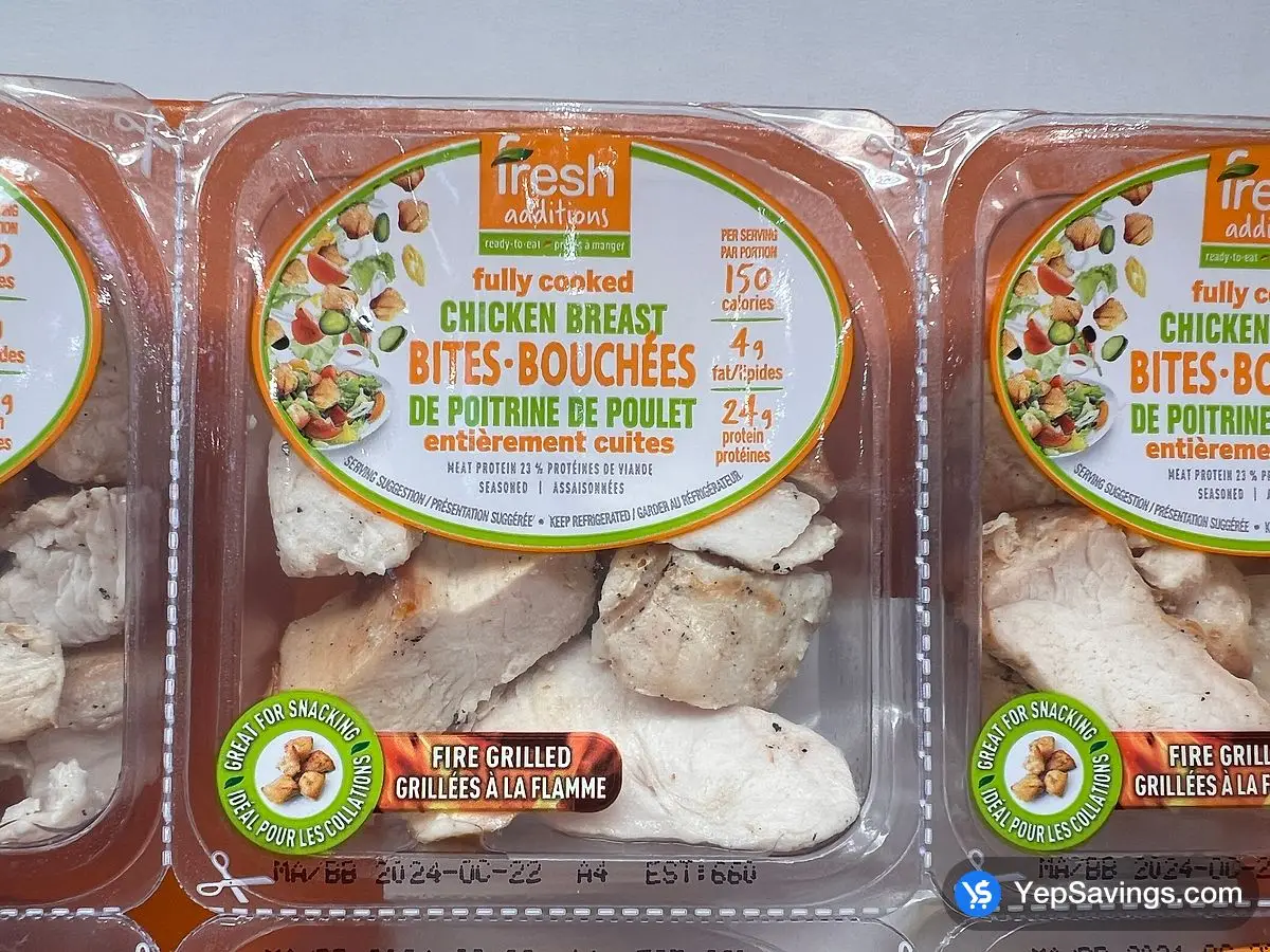 Costco FRESH ADDITIONS CHICKEN BREAST BITES 10 x 100 g - Canada (ITM 5051501)