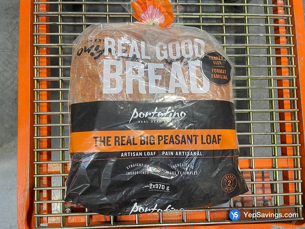 Costco PORTOFINO FAMILY SIZED PEASANT BREAD 2 x 970 g - Canada (ITM 1693894)