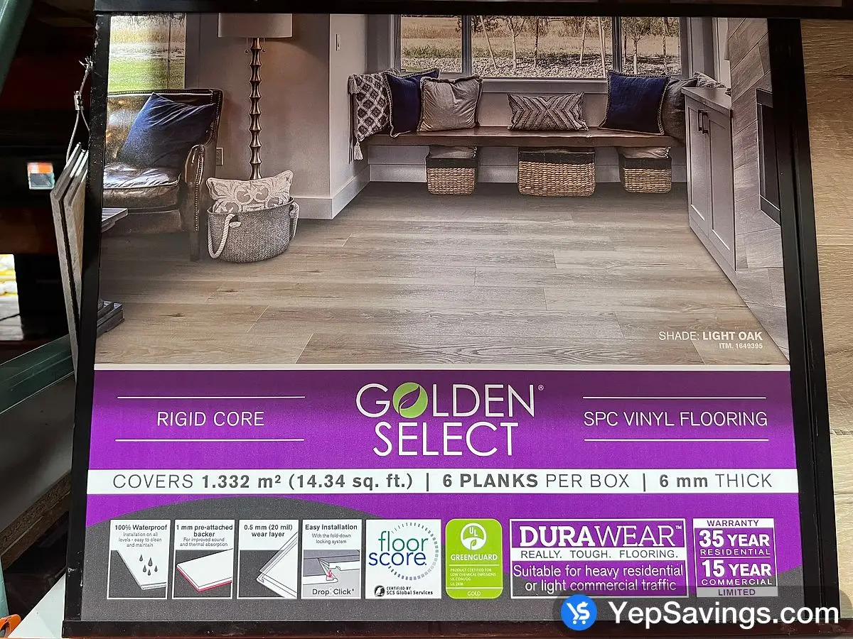 GOLDEN SELECT SPC VINYL FLOORING LIGHT OAK at Costco South Saskatoon