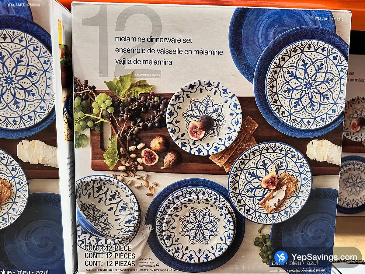 PANDEX MELAMINE DINNERWARE 12 PIECES ITM 1759340 at Costco