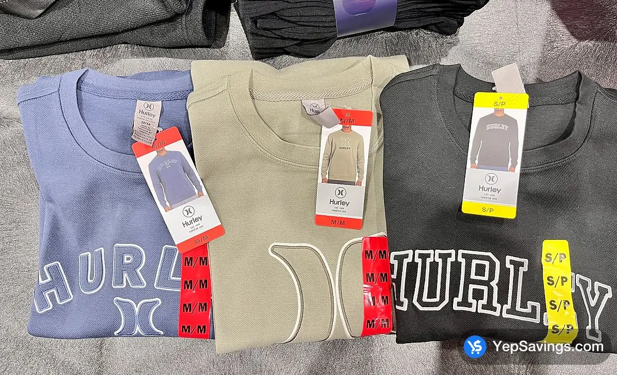 Costco HURLEY PIQUE CREW SWEATER + MENS SIZES S - XXL - Canada (ITM 1912806)